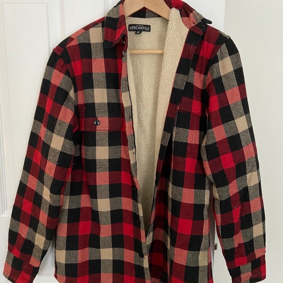 mens plaid sherpa jacket